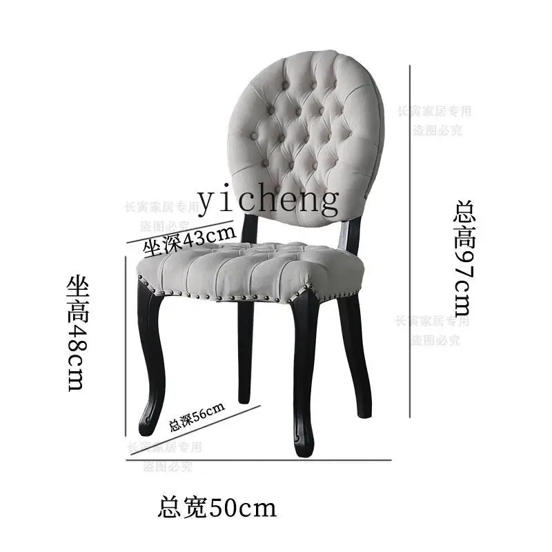 ZZ Black Single Chair Beige Fabric Vintage Restaurant Hotel Bar Wedding