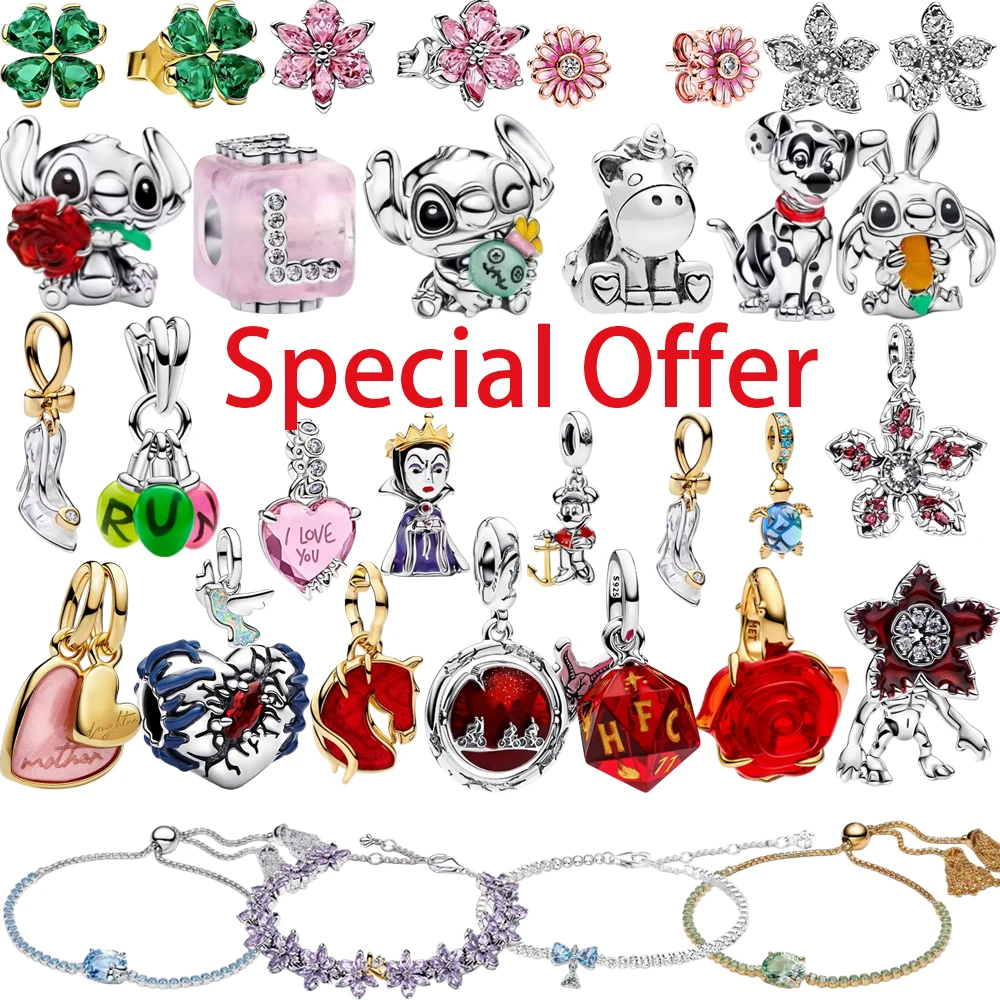 Special Offer S925 Silver New Product Love Dog Clover Pendant Bead DIY Jewelry Elegant and Exquisite Jewelry