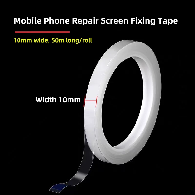 Conjunto de fita de fixação de tela para reparo de celular, 10mm, não bloqueia a tela, baixa viscosidade para celular, conjunto de ferramentas de reparo pcb