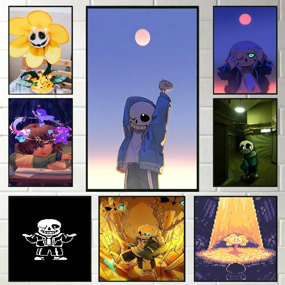 U-Undertale Poster Prints For Bedroom Living Room Canvas Painting Wall Art Home Decor