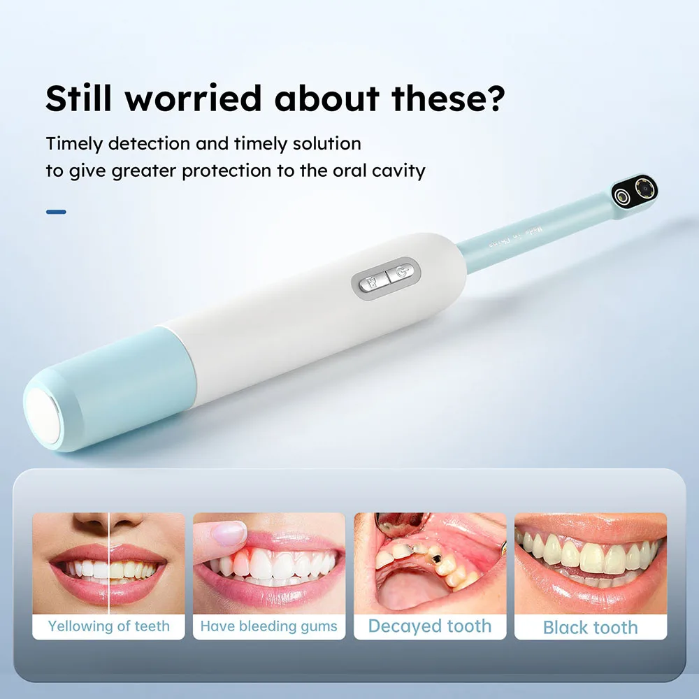 Azdent dental sem fio wifi visual endoscópio inspeção boca câmera com 7 leds de luz fria branca foco automático