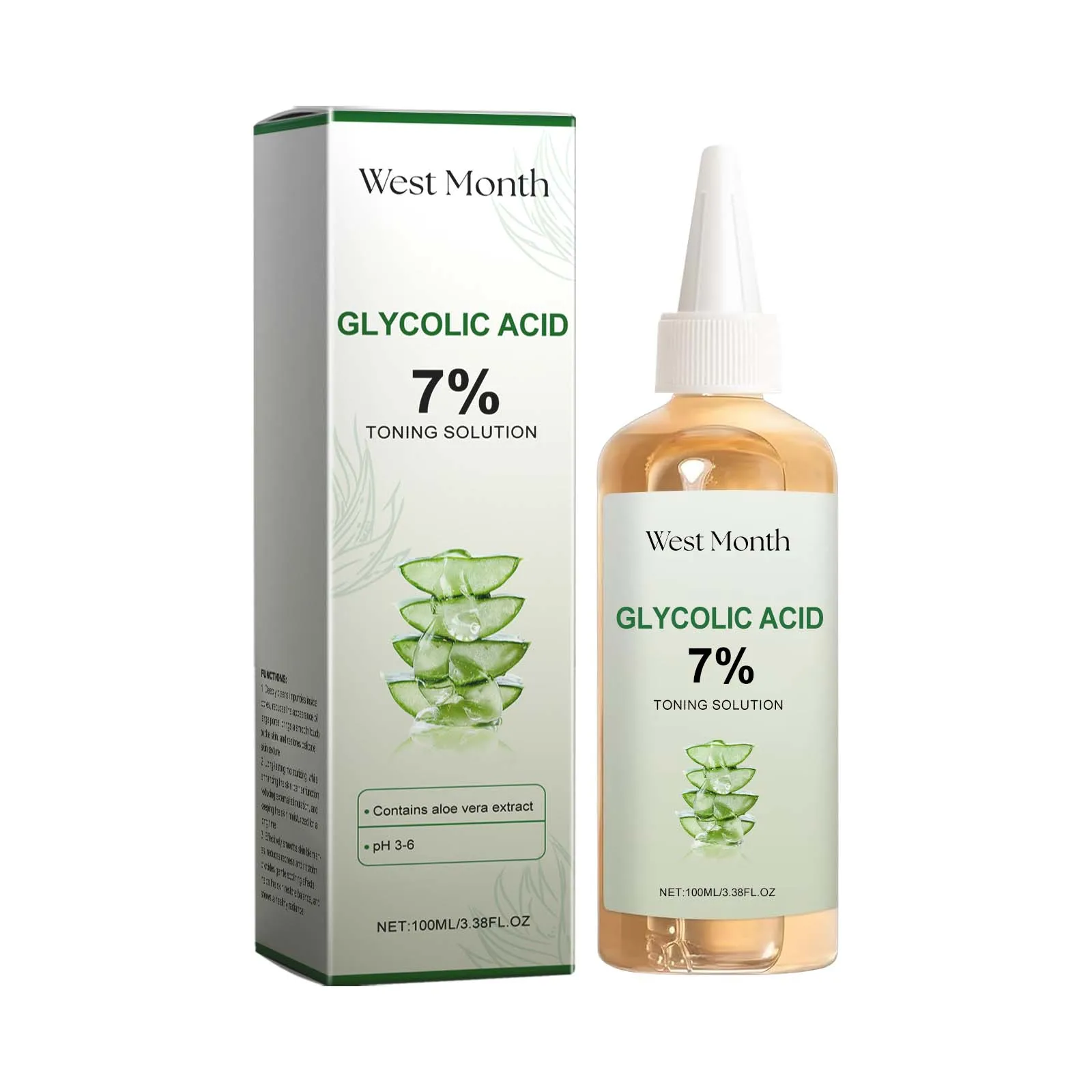Glycolic Acid 7% Toning Solution Gentle Moisturizing Brightening Skin Refreshing Hydrating