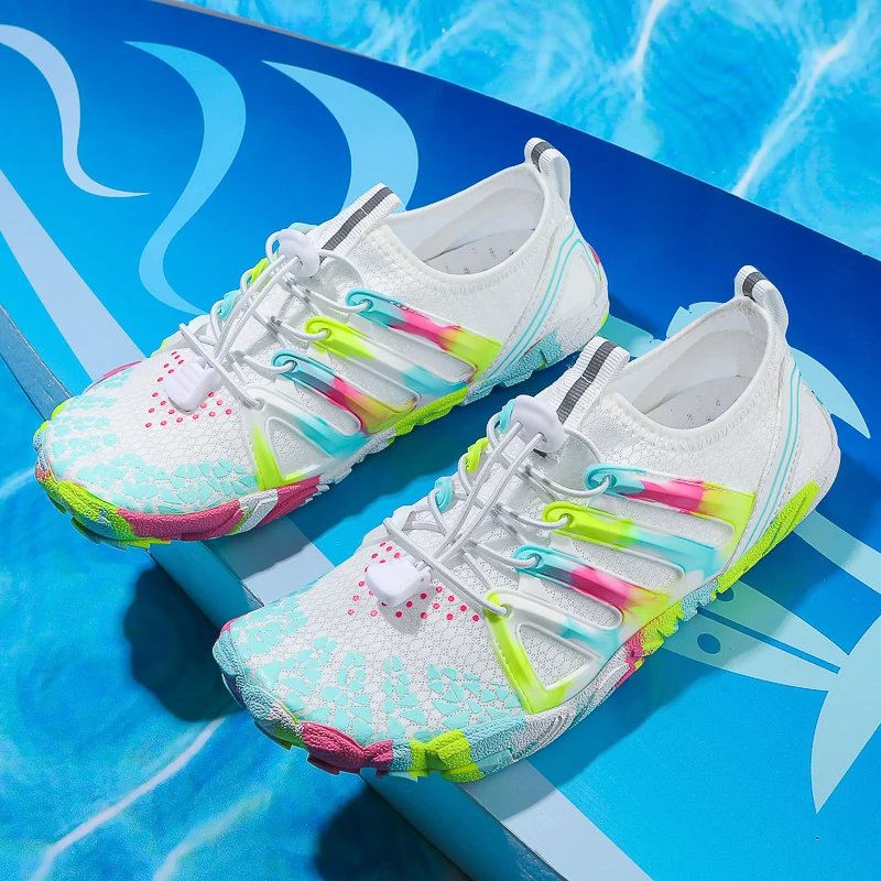 HKDQ Mannen Vrouwen Waterschoenen Big Size 46, Mannelijke Sneakers met Vingers Ademend Mesh Rubberen Zool Sneldrogend Strand Aqua Schoenen Vrouwen