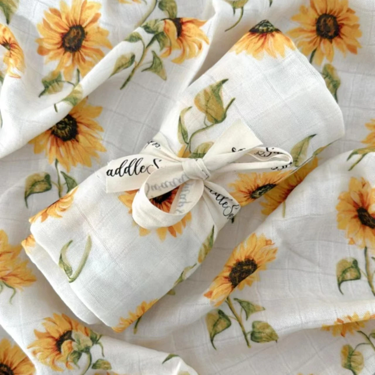 

Summer Baby Blanket Muslin Swaddle Blanket Bamboo Cotton Sunflower Wraps Set New Born Receiving Quilt