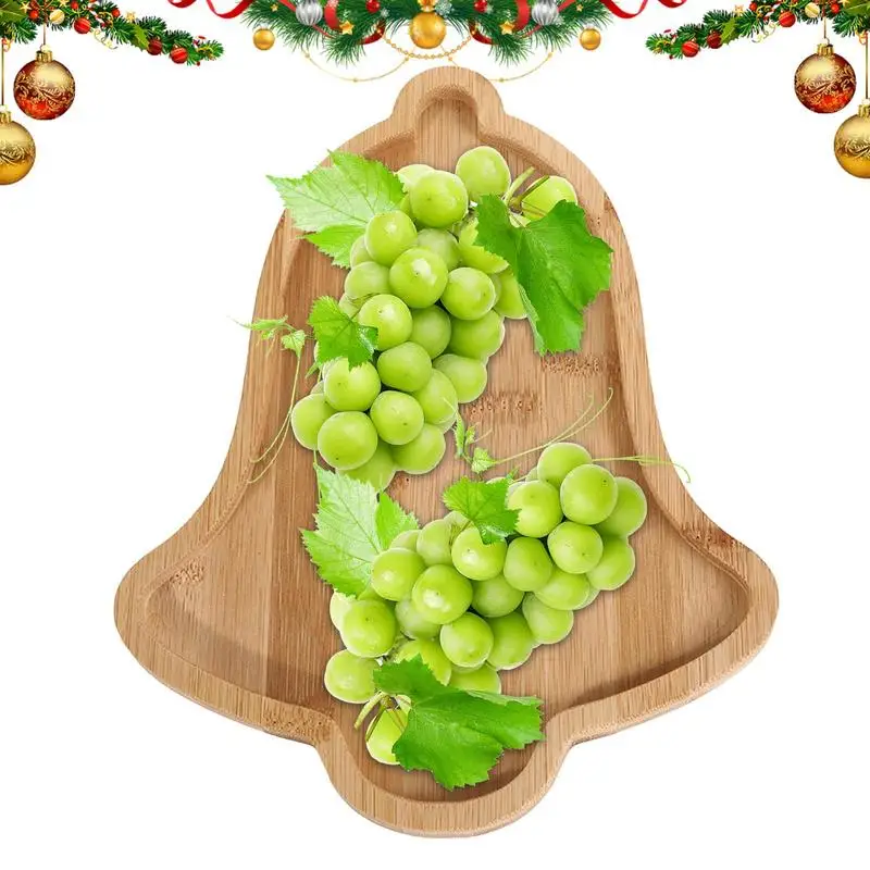 Wooden Christmas Dish Santa Tree Appetizer Platter Candy Snack Dessert Serving Dish Christmas Tree Tray Plate for Food Sushi Nut