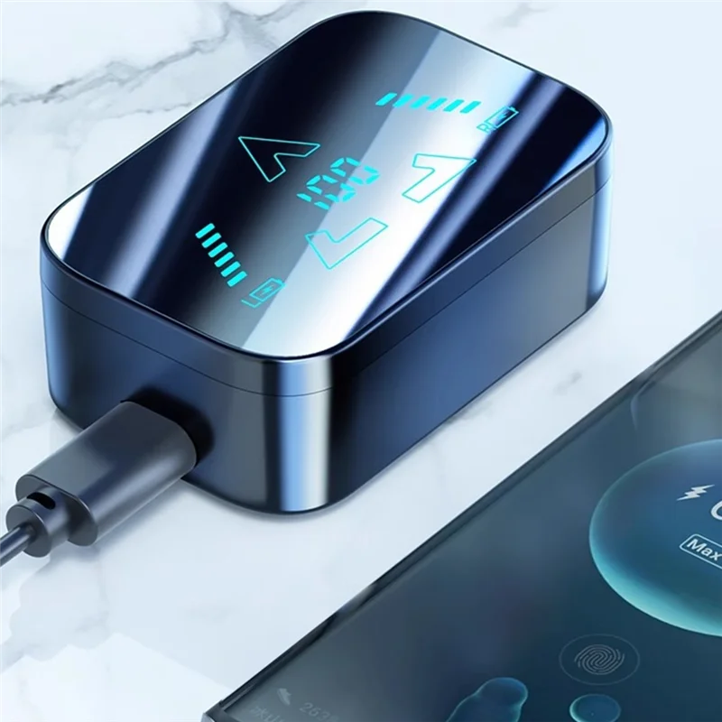 -PQWN M48 Wireless Bluetooth Headset Sports Walkman Withmicrophone In-Ear LED Display TWS High Quality Mini Long Battery Life