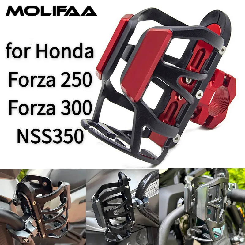 

For Honda Forza 250 300 NSS350 Motorcycle Aluminum Plastic Water Cup Bumper Bottle Bracket Drink Holder Accessories