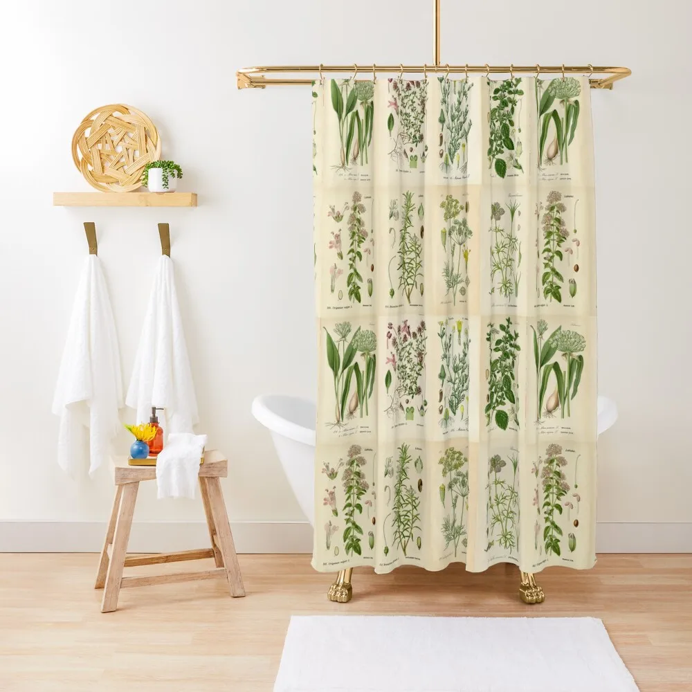 

Apothecary Herbs Vintage Botanical Plants Cottagecore Shower Curtain Curtain For Shower