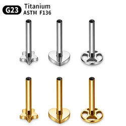 G23 F136 Titanium  Lip Nail Base Internal Thread 16G Ear Nail and Nose Nail Base Perforated Jewelry Accessories