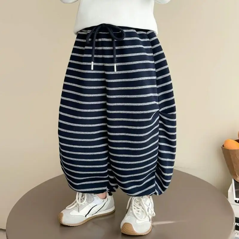 2025 جديد مخطط فضفاض الطفل فانوس السراويل للجنسين الشتاء الفتيات الخريف الأطفال السراويل الصحية ، الفتيات السراويل ، السراويل ، السراويل ،