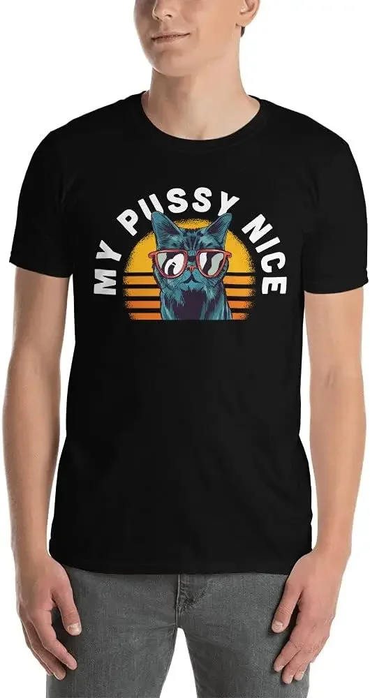 Cat Gift Funny My Pussy Nice Retro Unisex T-Shirt