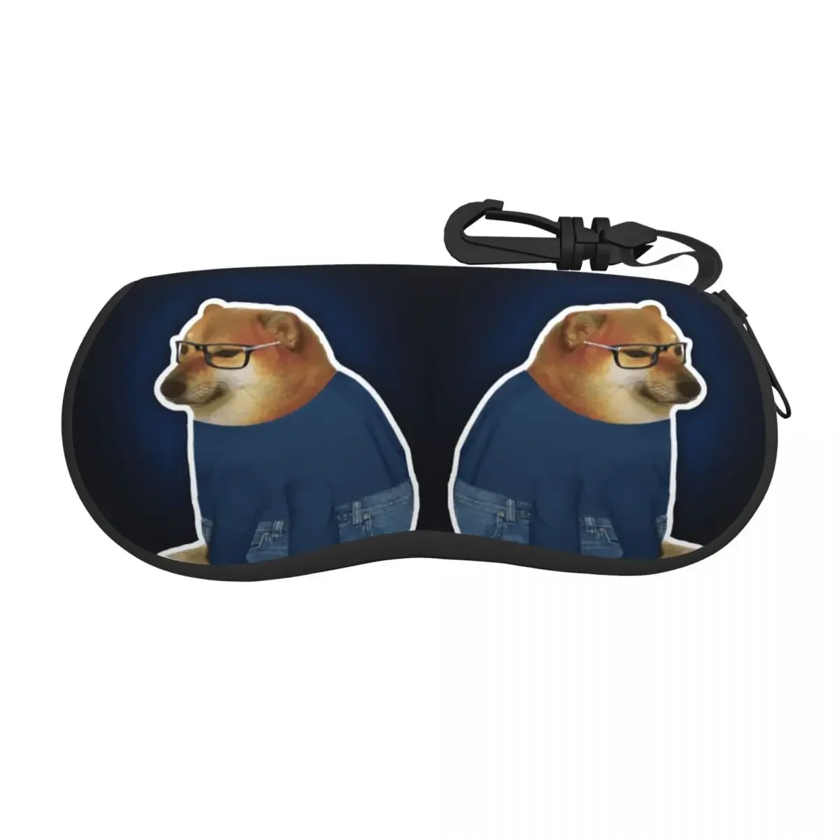 

Забавные солнцезащитные очки Cheems Dog, мягкий чехол из неопрена на молнии Shiba Inu Dank Meme, чехол для очков, защитная коробка на заказ для очков