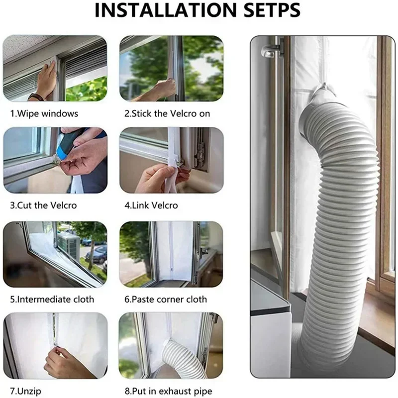 

Seal Air Sealing Plate Cloth Flexible Hot Conditioner Window Meters Kit 3 Lock Portable