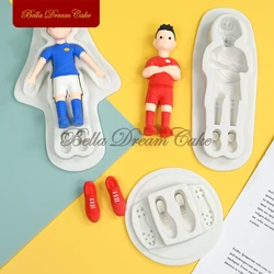 3D Football Sport Player/Sneakers Design Fondant Silicone Mold Chocolate Mould DIY Clay Model Cake Decorating Tools Bakeware