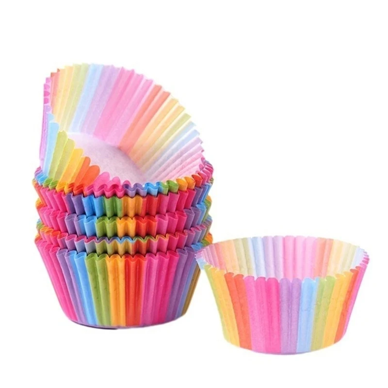 100Pcs/pack Cake Muffin Cupcake Paper Cups Cake Box Cupcake Liner Kitchen Baking Accessories Cake Mold Small Muffin Boxes