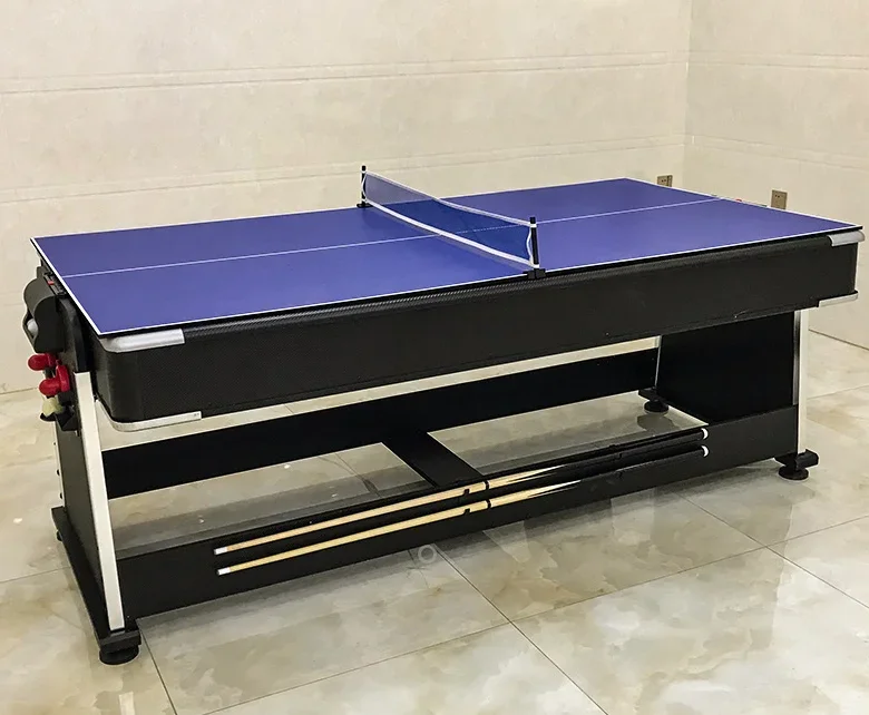 Modern Multi Jogo Bilhar Mesa de Bilhar, Air Hockey Table, Tennis Table e Dinning Table, Venda quente, 4 em 1