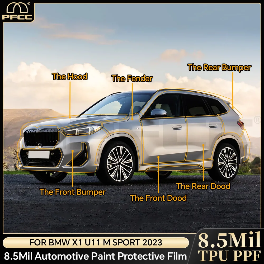 

PPF Pre Cut Car Paint Protection Film Clear Kit Accessories Transparent Body TPU Original Accessorie for BMW X1 U11 M Sport 2023