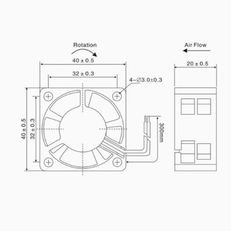 Ventola di raffreddamento del telaio dell'inverter da 4CM 4020 5V 12V 24V doppio cuscinetto a sfere
