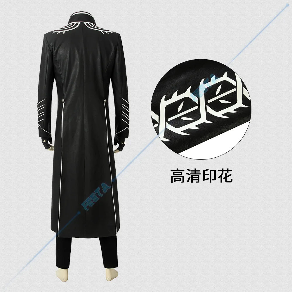 DMC5 バージルコスプレ衣装デビルメイクライ衣装黒フード付きマント