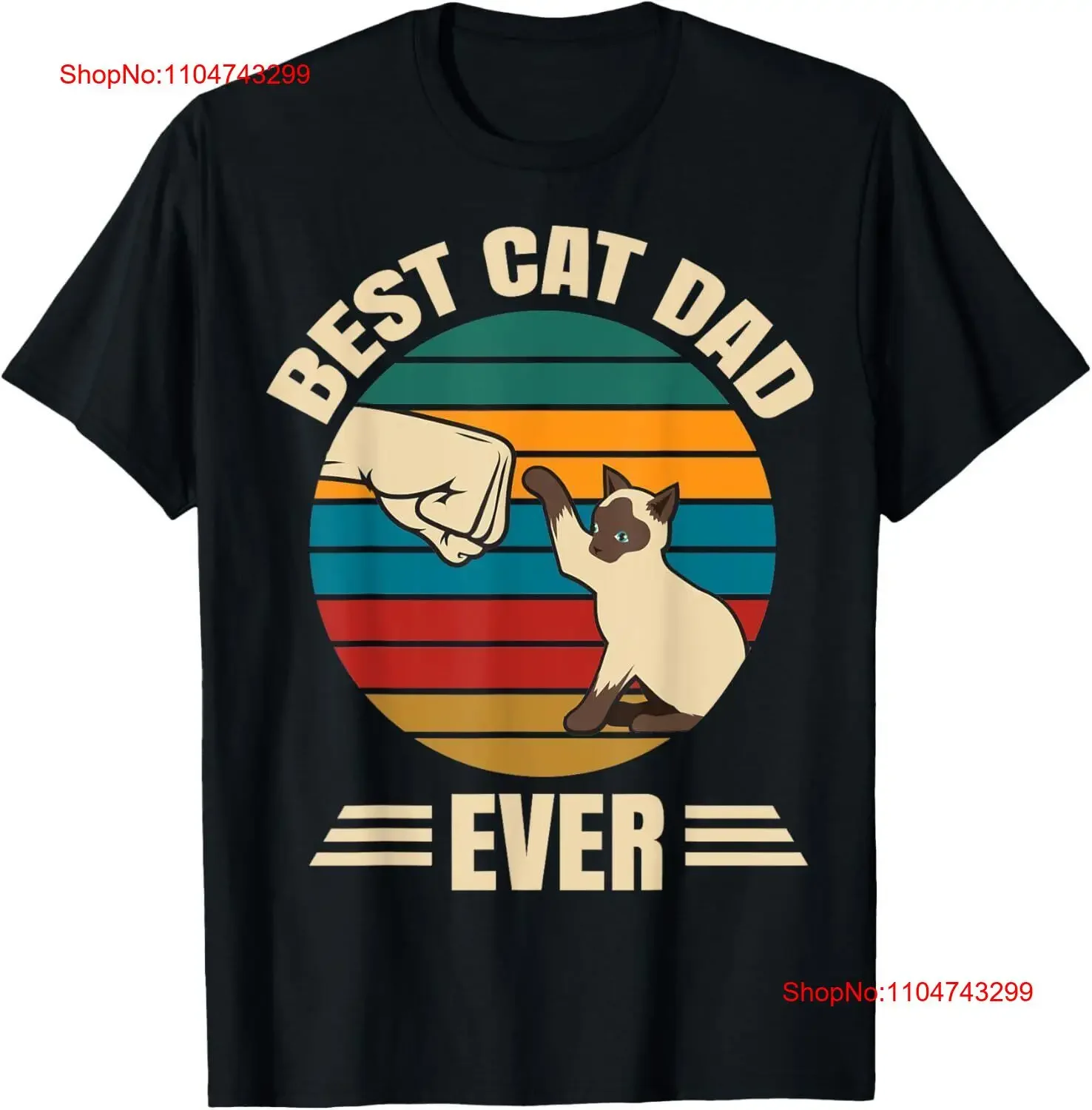 

Best Cat Dad Ever with Siamese Funny Cute T Shirt vintage Washed Soft Slightly fashion Casual Comfortable designer clothes