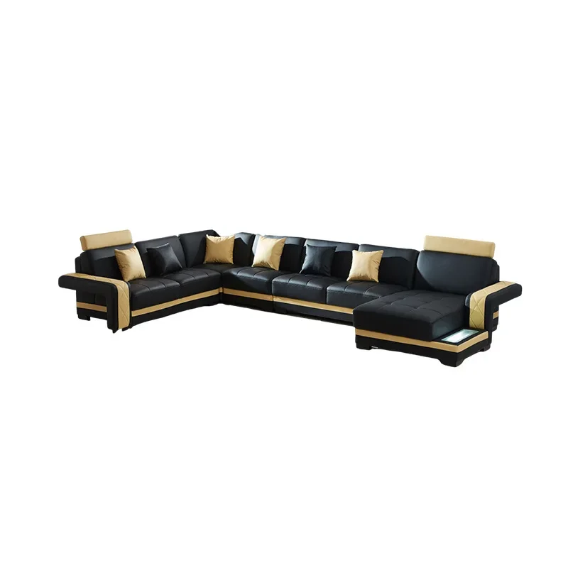 

1Modern Minimalist Corner Living Room Sofa Combination LED Lighting Luxury Function Wireless Charging.