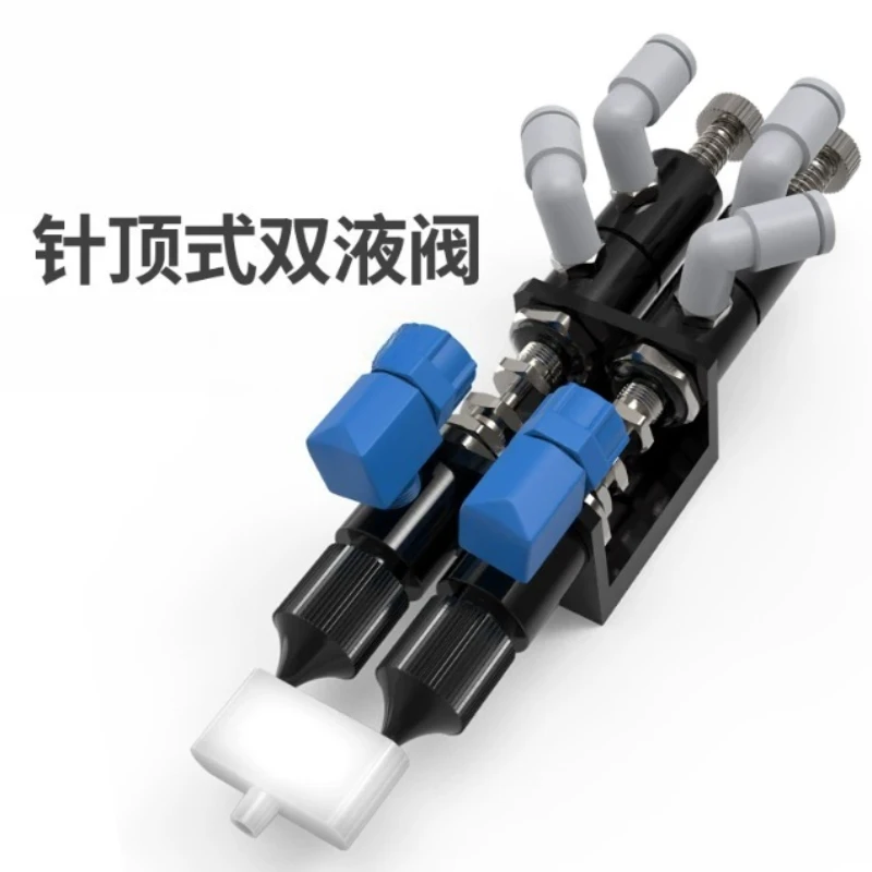 23AB Suck‑Back Two‑Component Dispensing Valve, Double Liquid AB Glue Valve with Bell‑Mouth Bayonet Interface