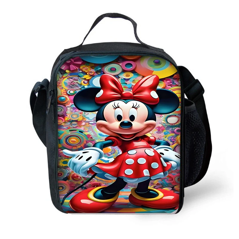 Child Insulated Anime Mickey Minnie Large Capacity Bag for Boy and Girl Student Outdoor Picnic Resuable Thermal Cooler Lunch Box