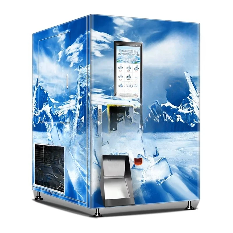 2026 - مورد آلة البيع: ماكينة صنع الثلج الأوتوماتيكية الخارجية مقاس 21.5 بوصة مع وظيفة تعبئة الأكياس الأوتوماتيكية #2