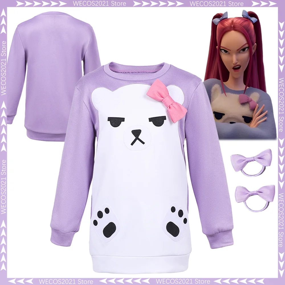 فستان بتصميم حالم الشيطان هنتر ميرا تأثيري للأطفال الفتيات منامة ملابس خاصة أزياء كرتونية ملابس الهالوين 6 إلى 14 سنة #1