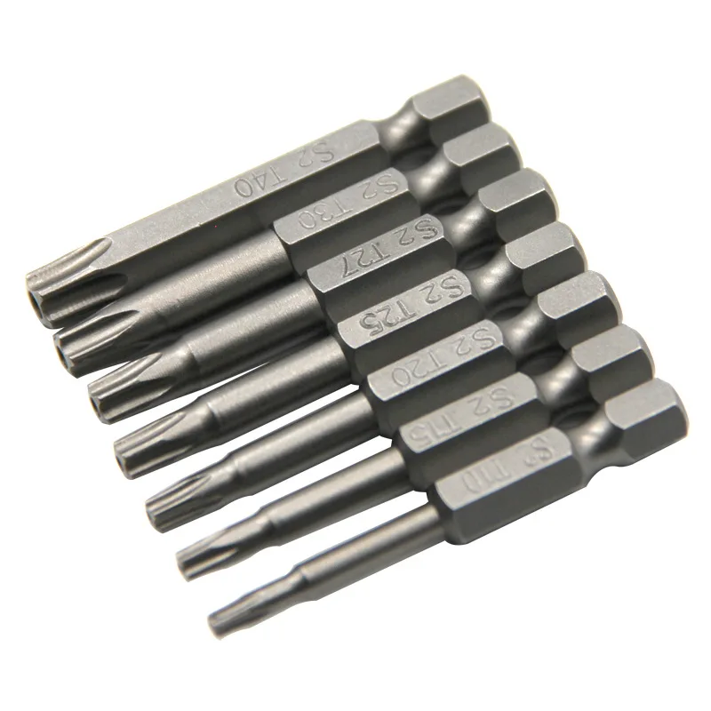 7pc/set 5-star perforated hollow screwdriver head S2,with magnetic Hexagonal handlescrewdriver head screwdriver head