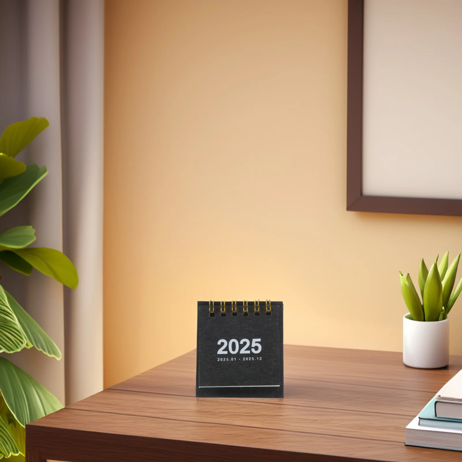 Small Desktop Calendar 2025 Flip Standing Style Compact Minimalist Design for Home School Office Desk Decor Aesthetic Monthly