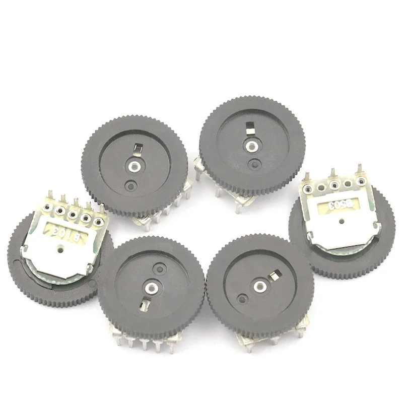 10 Stuks Dubbele Wijzerplaat Taper Volume Wiel Duplex Potentiometer B102 B103 B203 B503 B104 1K 2K 5K 10K 20K 100K 3pin 5pin 16*2Mm