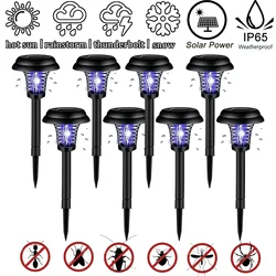 Solar Mosquito Killer With 2 Light Mode Outdoor Waterproof Led Light Bug Zapper Mosquito Trap Lamps For Garden Lawn Camping