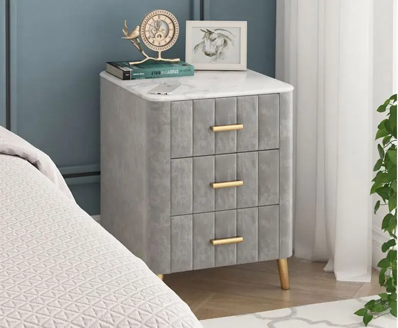 Industrial Knock Down Furniture Vintage Metal Wood Nightstand Bedside Tables For Bedroom image 3