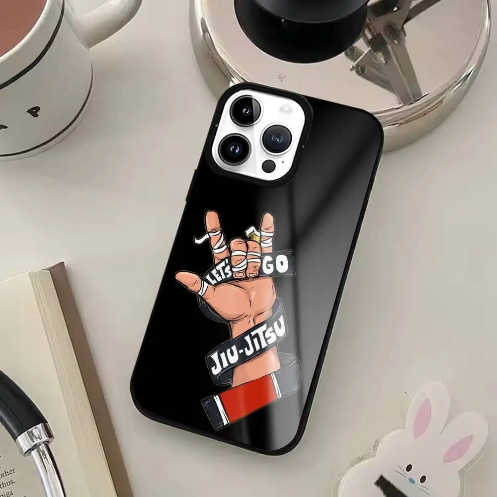 BJJ brasileño Jiu Jitsu funda de teléfono con carga inalámbrica magnética para iPhone11/12/13/14/15/16/17pro Max Compatible con modelos más
