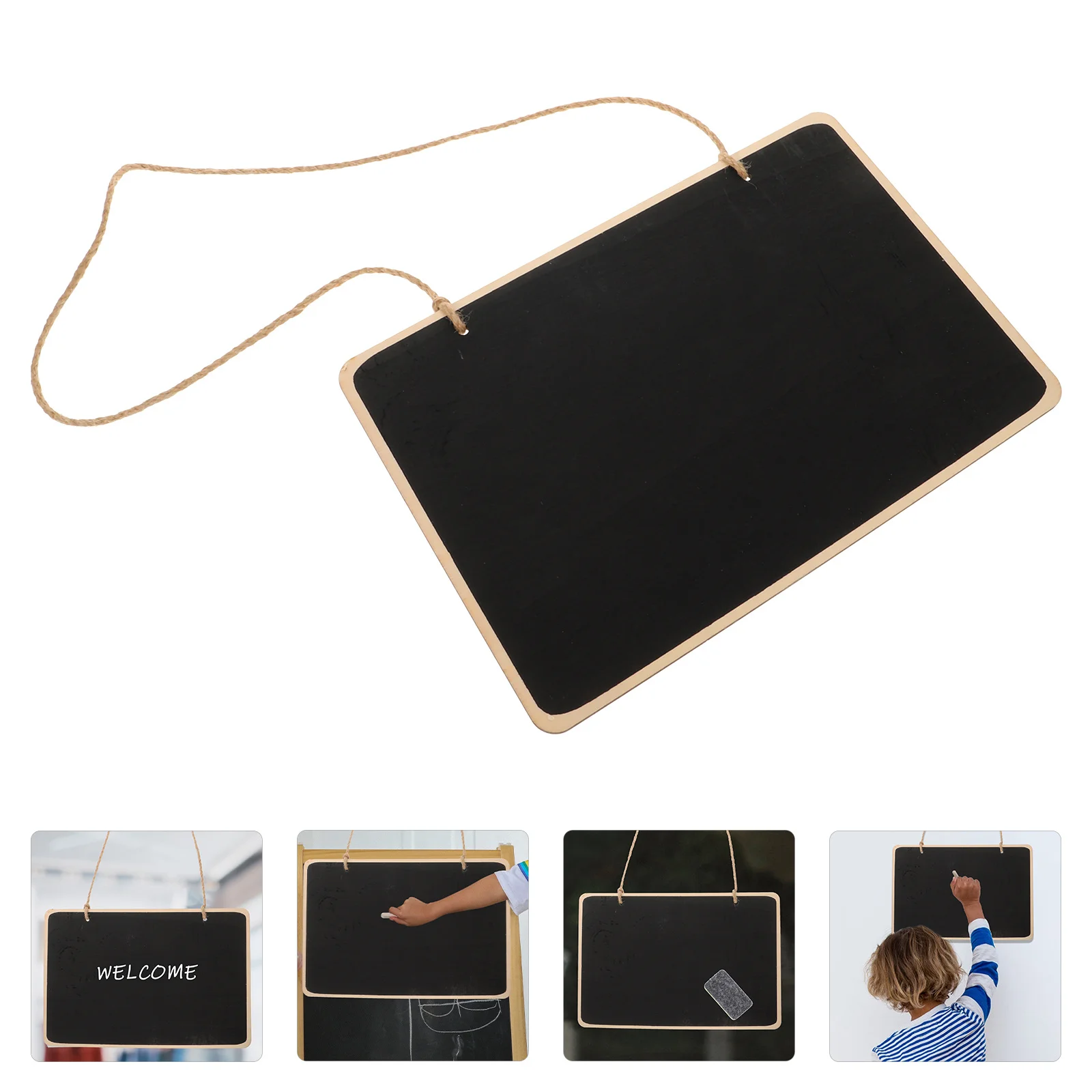 

Mini Wooden Chalkboard Sign Small Reusable Message Board For Door Wall Cafe Bar Restaurant Office Hanging Decor