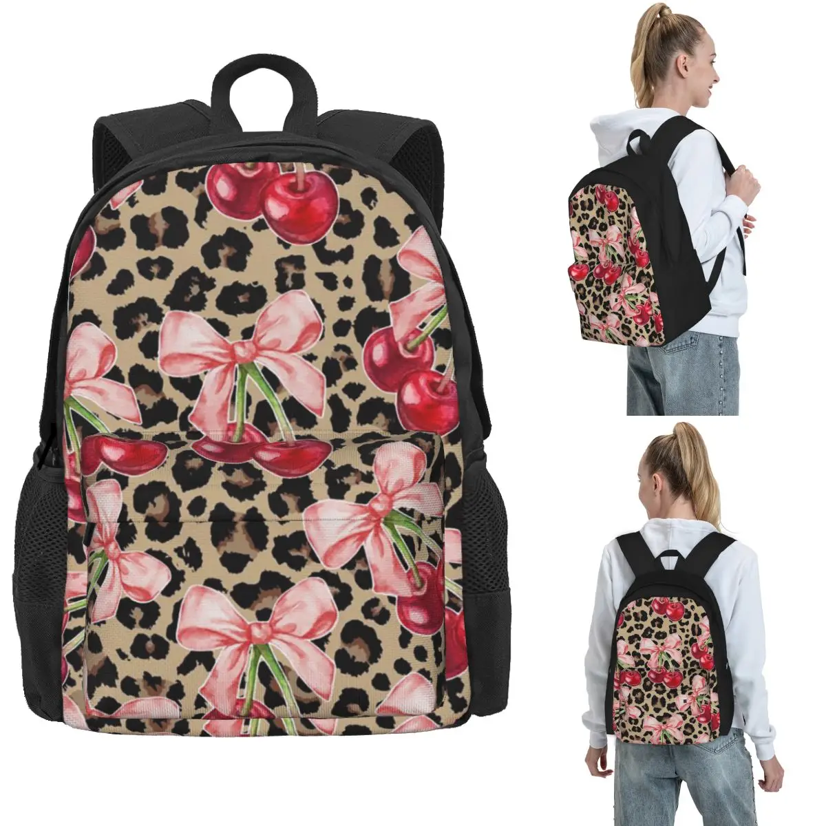 

Рюкзаки Cherry для мальчиков и девочек, сумка для книг, большая вместительная школьная сумка для студентов, рюкзак для ноутбука, сумка на плечо