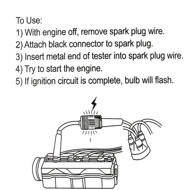 for Spark Plug Ignition Diagnose Engine Tester 6-12V for Automotive Car Lawn Mower Truck Motorcycle