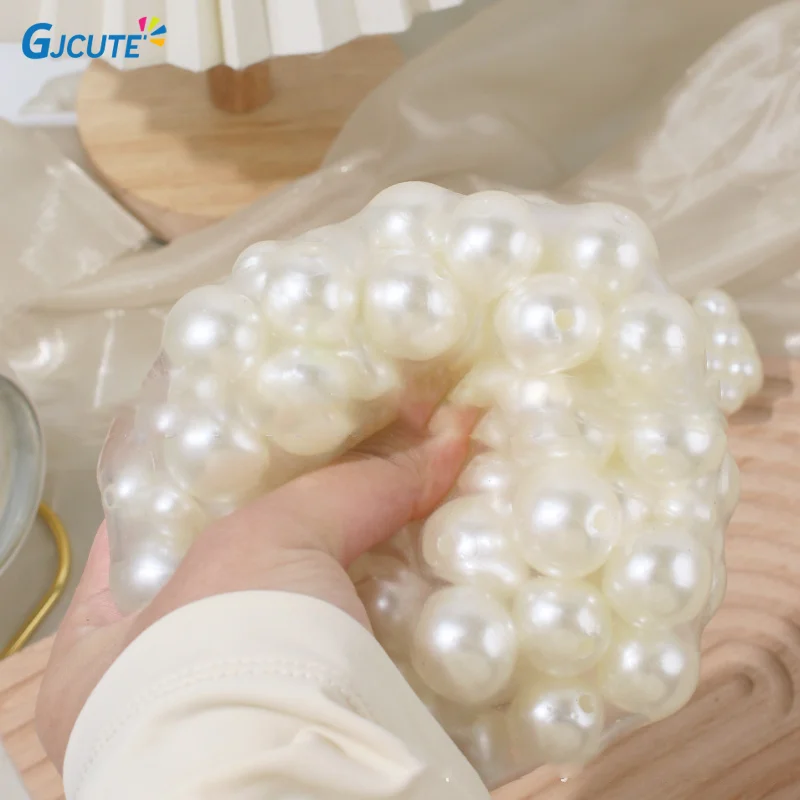 Stress Relief Squeeze Pearl Balls Stress Ball Fidget Toy Glazed Beads Vent Ball Pearl Balls Party Kids Fidgeting Girl Baby Toy