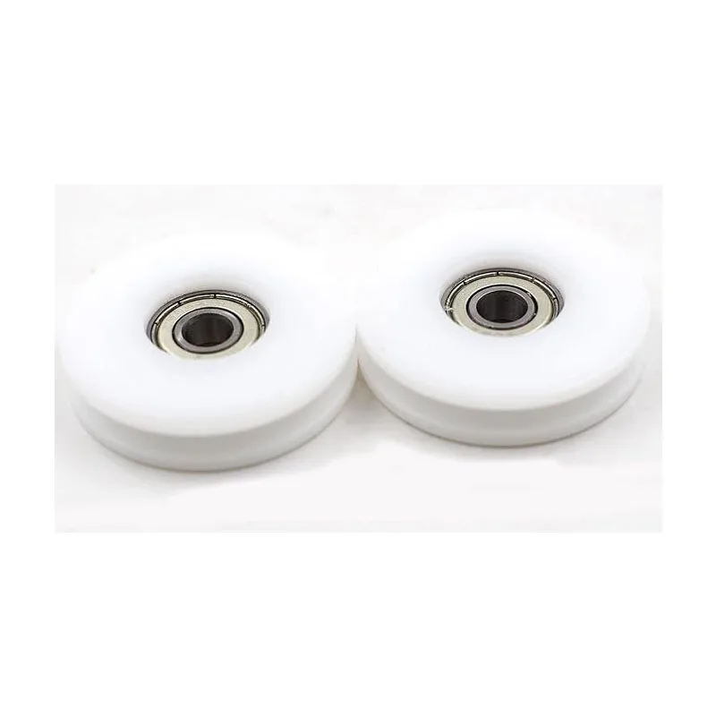 2 PCS 50mm U Groove Nylon Ball Bearing Guide Pulley Wheels Roller Pulleys for Lifting for 8mm Rope, 608zz Bearing