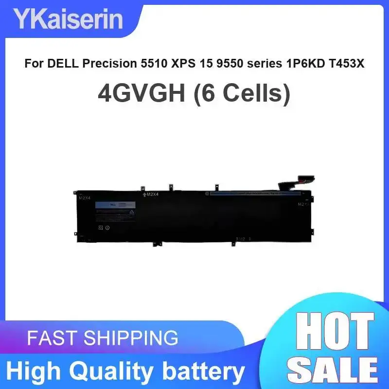 Laptop Battery 4GVGH 6 Cells For Dell Xps 15 9550 9560 Precision 5510 5520 1P6KD 01P6KD T453X High Performance High-Performance