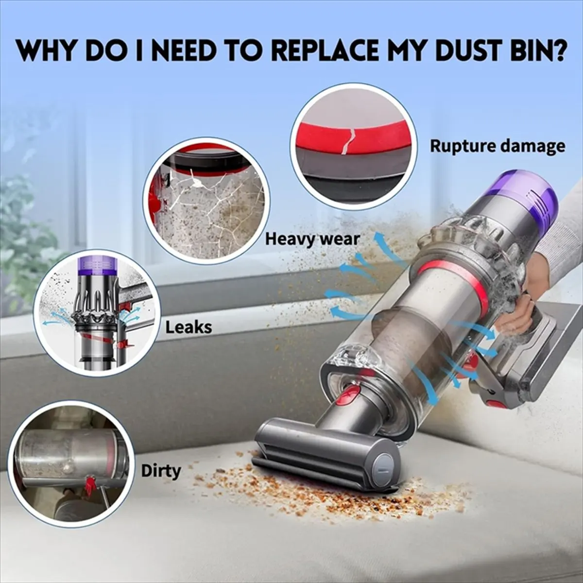 T358C-Dust Bin Bucket for Vacuum Cleaner Replacement Parts Vacuum Dustbin Dust Cup HOT