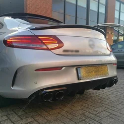 For Mercedes C205 C63 Style Rear Spoiler Wing C Coupe C200 C220 C250 C300 2-DR Rear Trunk Spoiler Caps 2016-2023 Bodykits Tuning