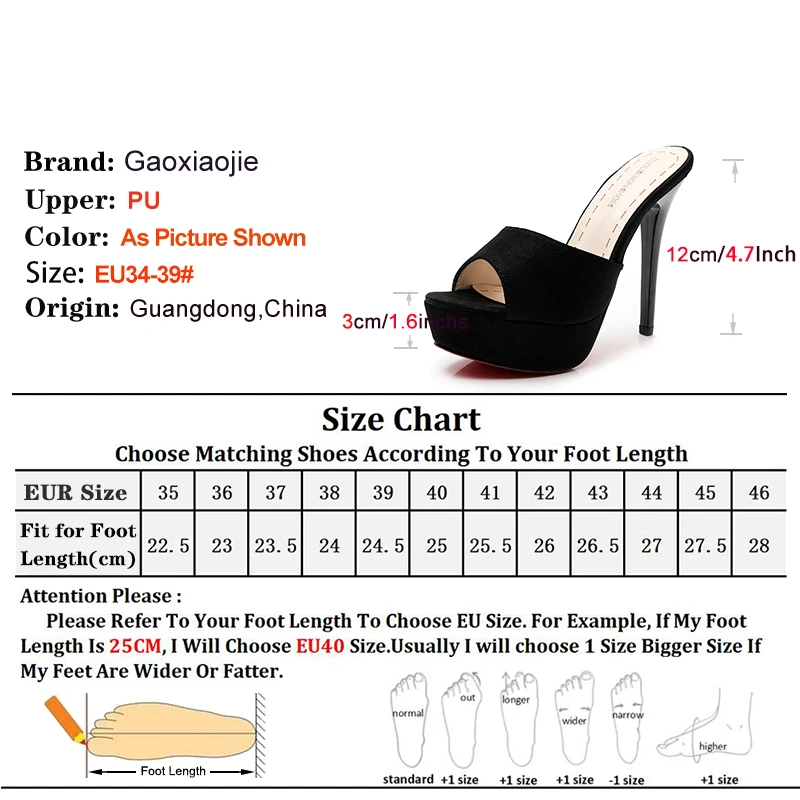 Ladies Slippers 2024 New 12CM Thin Heeled Non-Slip Sandals Women Platform Super High Heels Summer Party Female Shoes Size 34-39