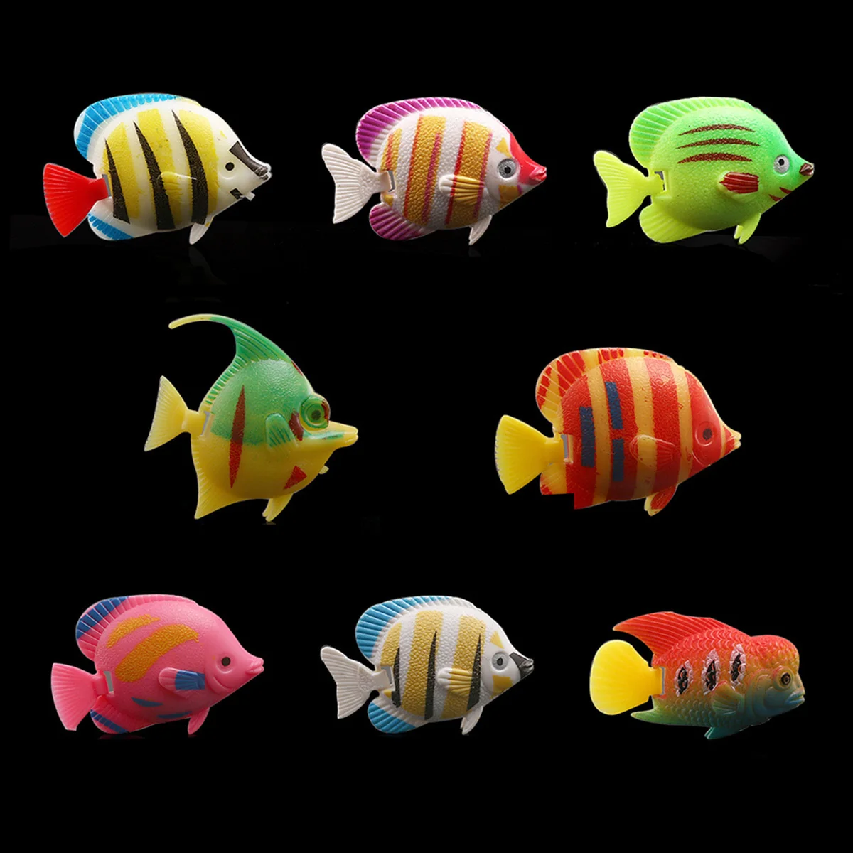 

10Pcs Lifelike Artificial Fish Plastic Aquarium Ornament Floating with Water Flow Decoration for Fish Tank Interior