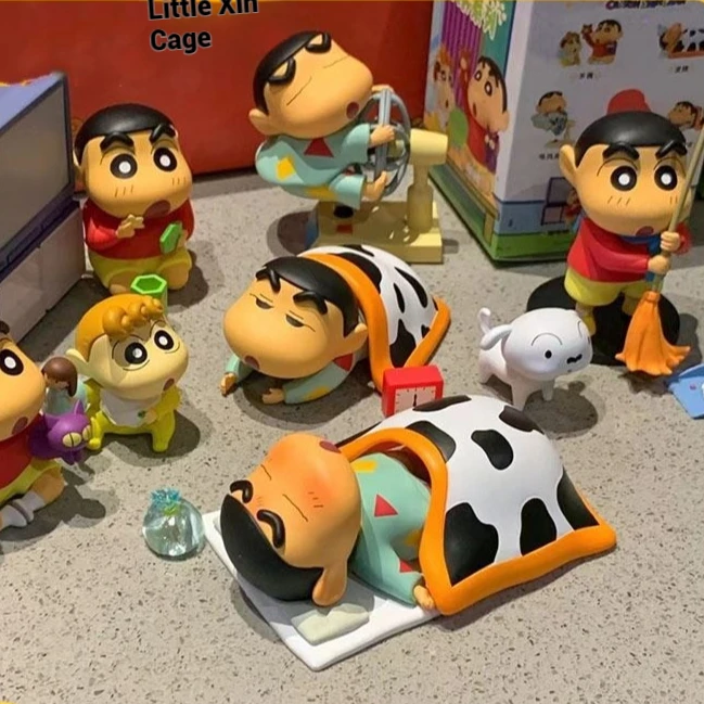 

Crayon Shinchan Blind Box 3rd Generation Figurine Collectible Birthday Gift Desktop Decoration Toy Trendy Daily Life Series Gift