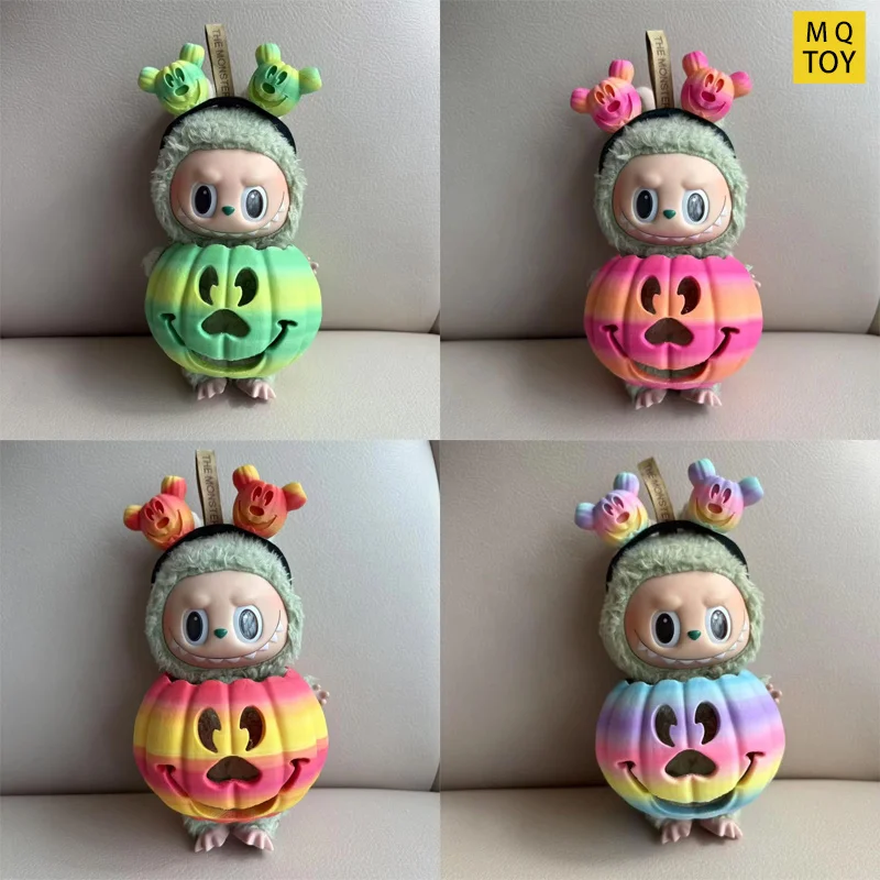 

For Labubu V1 V3 Halloween Costume Set Gradient Colorful Pumpkin Design Collectible Figure Doll Accessory Cosplay Outfit Only