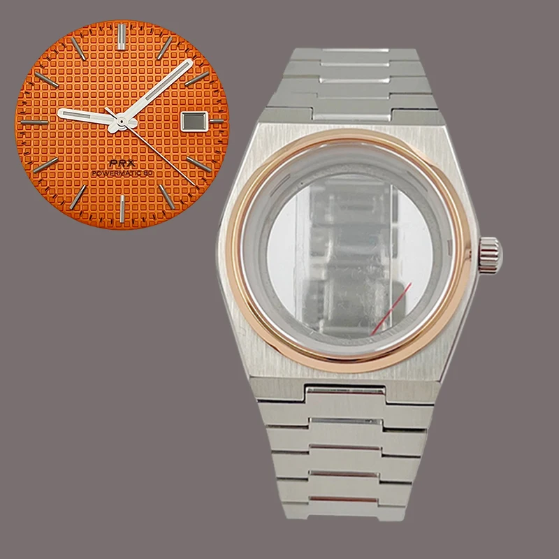 40 مللي متر ارتفع الذهب PRX سوبر لاعب ساعة حافظة الياقوت الزجاج يناسب NH35 NH36 NH38 7S26 4R حركة متعدد الألوان الهاتفي الأيدي أجزاء