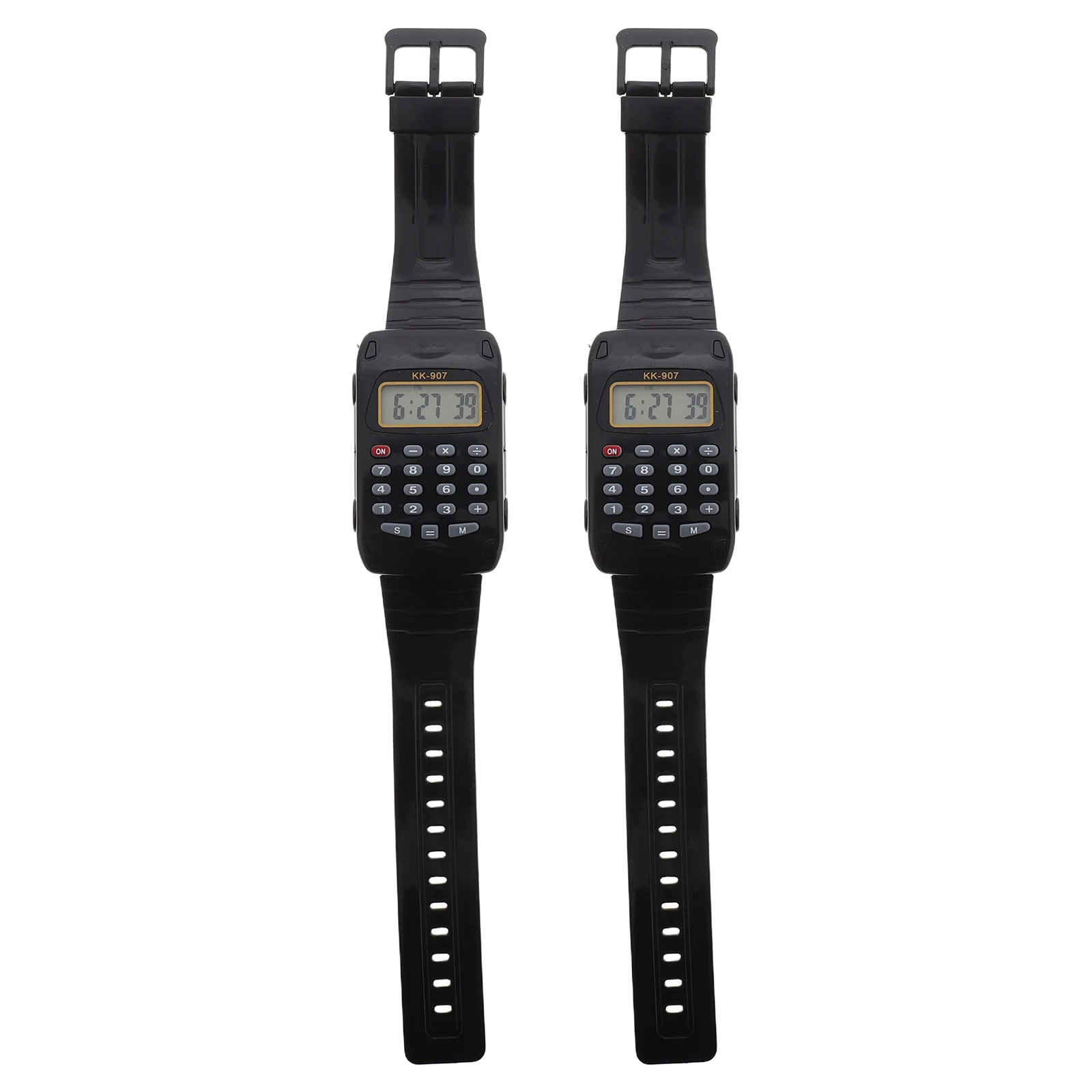 2Pcs Digital Calculator Watch for Multifunction Square Wristwatch Portable Educational Arithmetic Timepiece for School