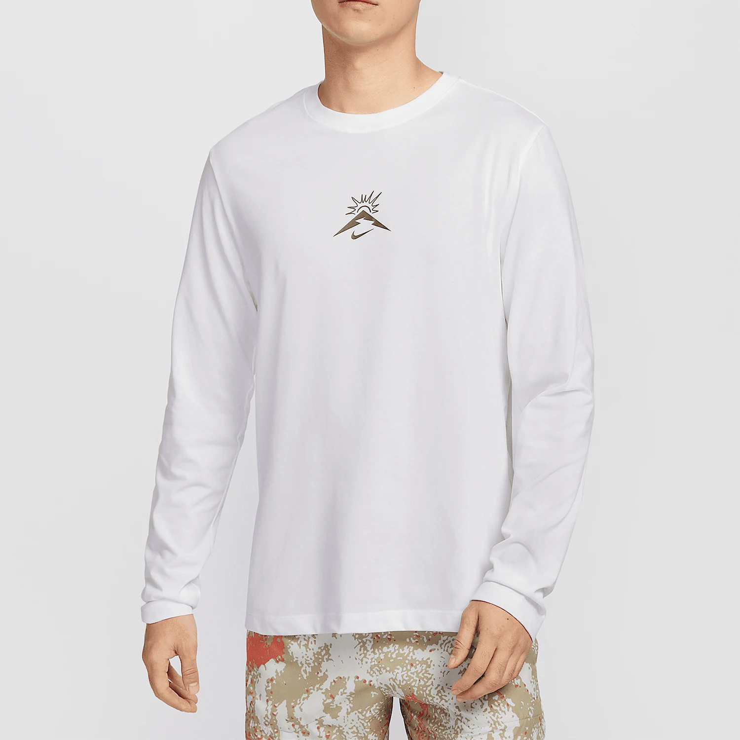 Nike genuine Autumn/Winter New Men's Pattern Print Loose Minimalist Long Sleeve HJ3602-100